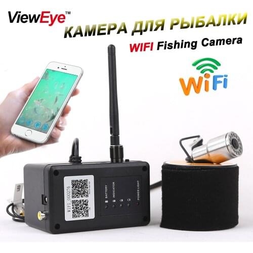 ViewEye Original Visible WIFI Video Fishing Camera Fish Finder Fish Cam Waterproof Night Vision 12pcs Lamp Underwater Camera New