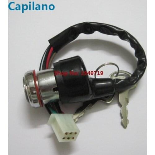 Motorcycle scooter GN125 6 wire line ignition switch power door lock set for Suzuki 125cc GN 125 electric spare parts