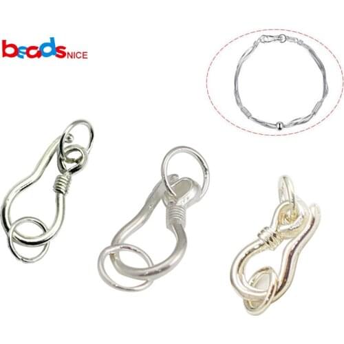 Beadsnice ID30813smt2 Solid Silver Hooks And Eye Clasps Necklace Making Jewelry Findings