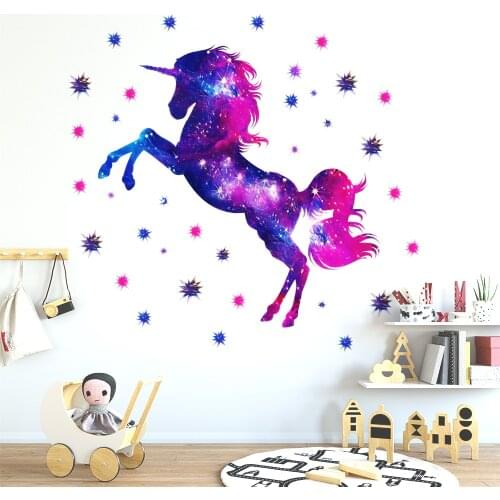Starry and Colorful Animal Wall Sticker and Wallpaper for Childrens Bedroom Kids Room Kindergarden Decor