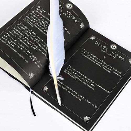 1PC for Death Note Book Cosplay Notebook Journal Diary+Feather Anime Notebook Supplies Stationery Theme High Quality