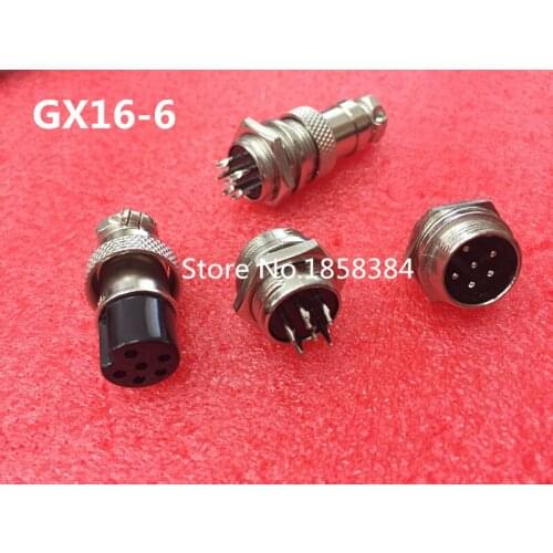 10pcs=5pair Male & Female Diameter 16mm Wire Panel Connector GX16 6P GX16-6 M16 circular connector Socket Plug