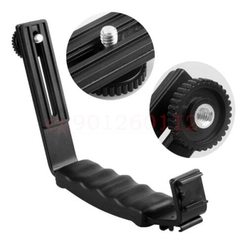 10PCS Flash Bracket DV bracket tray Dual Hot shoe L-shaped Flash Bracket for DSLR Camera and Camcorders