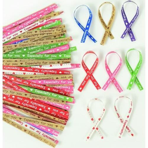 100pcs 9cm Candy Bags Twist Wire Tie Especially For You Party Gift Packaging Supplies Xmas Lollipop Cello Bag Sealing Wire Ties