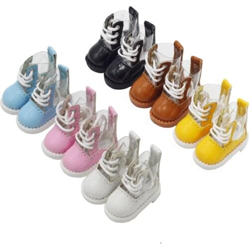 2.5*1.1cm 1Pair 1/12 BJD Doll Mini Transparent Boots for Ob11,Obitsu11,GSC,YMY Dolls Shoes Toy Accessories Gift for Kids