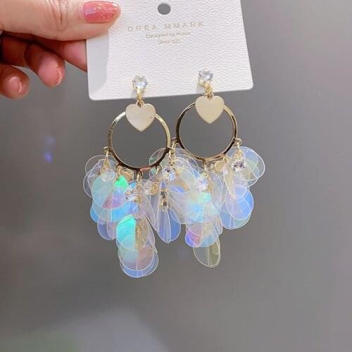 2020 New Fahion Womens Earrings Fine Romantic Round Tassels Drop Earrings For Women Bijoux Korean Party Jewelry Gifts Wholesale