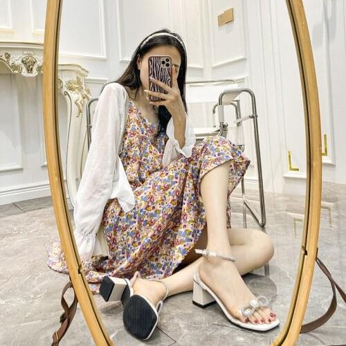 2021 Fashion Summer Crystal Sandals Wedding Shoes Transparent Women Sexy Hasp Design Heel Ladies Shoes Stiletto High Heels