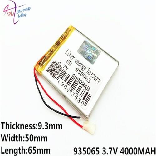 3.7V,4000mAH 935065 (polymer lithium ion / Li-ion battery ) Liter energy for Smart watch,GPS,mp3,mp4,cell phone,speaker