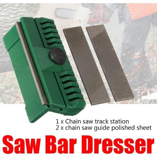 3pcs Chainsaw Chain Guide Bar Rail Dresser File with 2 Files Lawn Mower Chainsaw Tool Chainsaw Chain Guide Bar Set