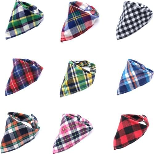 30 Pcs New Pet Dog Grooming Product Cotton Plaid Dog Cat Bandana Bibs Washable Dog Bow Ties Bandana Scarf Dog Accessories