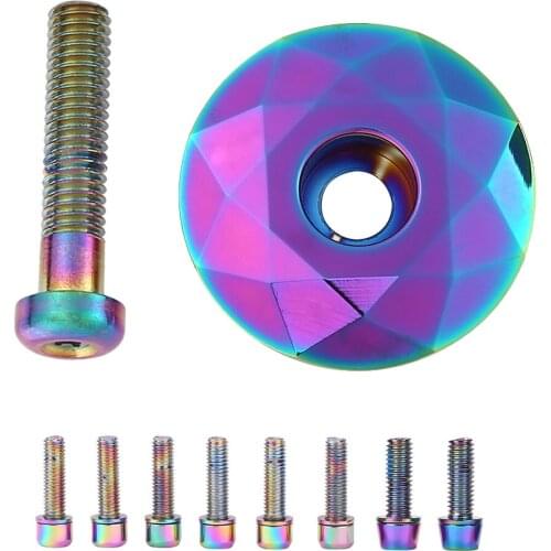 Multicolor Aluminum Alloy Bike Stem Headset Cover with Screws Set Bicycle Front Fork Headsets Top CAP Bike Parts Accessories