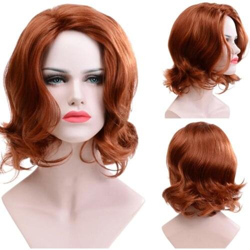 Amir Short Hair Wigs for Women Bob Synthetic Wigs Short Curly Hair Yellow Orange Wig Cosplay Lolita Wig High Temperature Fiber