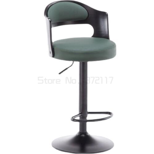 Bar chair modern simple Nordic high stool household light luxury lift chair swivel chair backrest chair