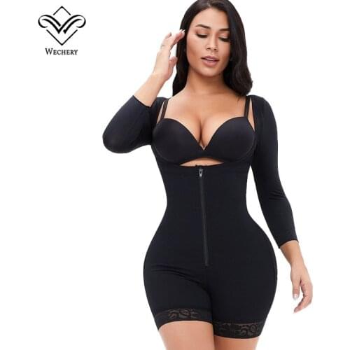 Underbust Bodysuit Shapewear Bodys Lace Arm Shaper Zipper Plus Size Bodysuits Slimming Underwear Tummy Control Bodyshapers S-6XL
