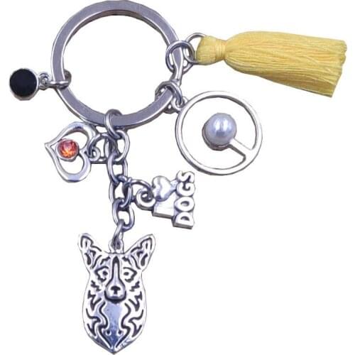 Welsh Corgi Super Hot Dog Animal Luxury Fashion Keychain Key Ring Pet Tassels Antique Bohemian Women Men Jewelry Gift K099