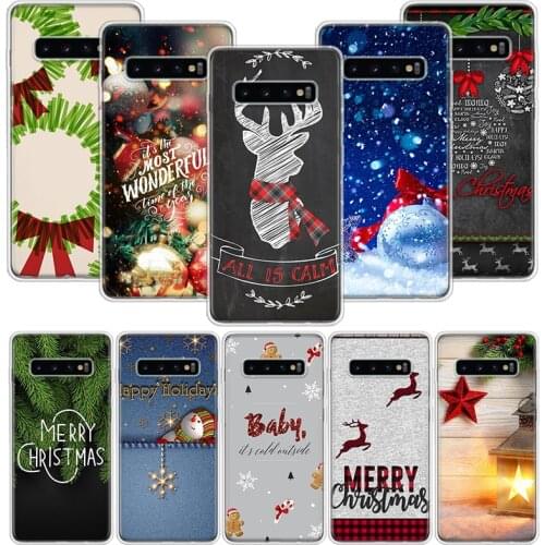 Merry Christmas gift Phone Case For Samsung Galaxy S10 S20 S21 S9 S8 S7 Note 10 20 9 8 FE J4 J6 Ultra Plus Lite Pro + Edge Cover