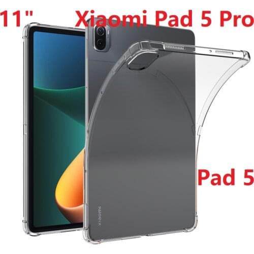 For Xiaomi Pad 5 Pro Case Tempered Glass Transparent Soft Screen Protector Silicon Clear Protective Crystal Tablet Back Cover