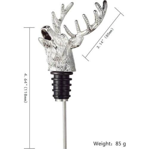 Zinc Alloy Deer Stag Head Wine Pourer Unique Wine Bottle Stoppers Wine Aerators Bar Tools
