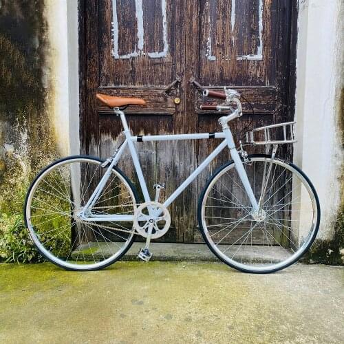 Road bike 48CM 52CM white frame 700C Fixed Gear bike bicycle Single speed bicycle fixie bike inlcude light and back bag