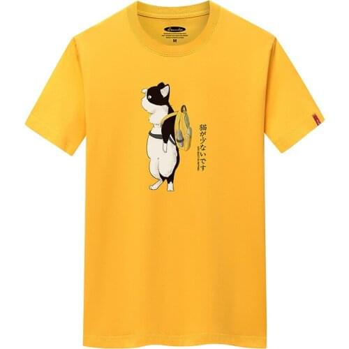 Summer T-shirt New Men Casual Tee Tops Short Sleeve Cartoon Dog Print Tshirt Man S-6XL Oversize Loose Shirts 100% Cotton
