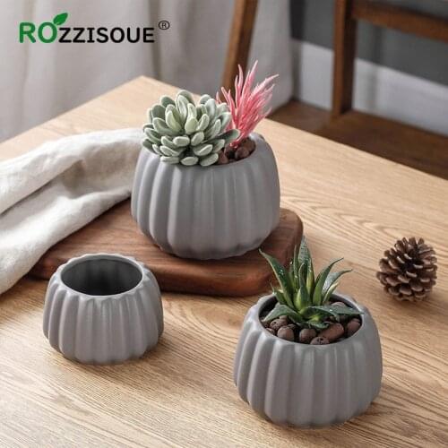 Creative Small Ceramic Pots for Plants Pumpkin Shape Flower Pot Matt Stoneware Simple Fleshy Plant Succulent Planter Bonsai Pot