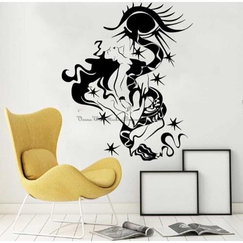 Hot selling sexy girl gothic abstract vinyl wall decals home living room bedroom door refrigerator art wall decoration stickers