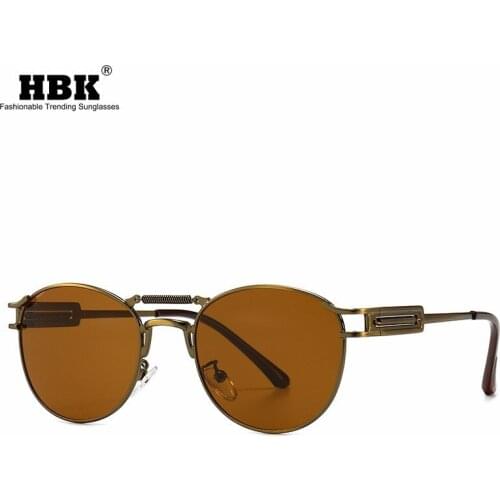 Classic Steampunk Round Sunglasses Men Women Retro Metal Sun Glasses Luxury Brand Design Glasses Fashion Driving UV400