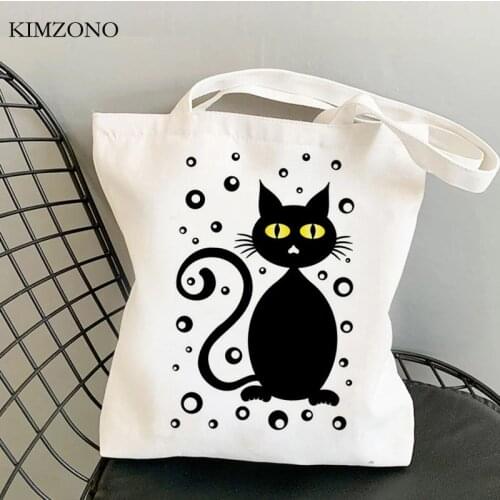 Cat shopping bag handbag reusable recycle bag shopper eco cotton bag sac cabas fabric reciclaje shoping sac tissu