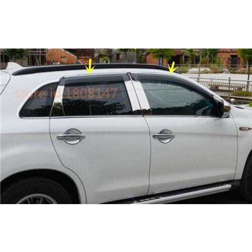 Car Body Stick Lamp Plastic Window Glass Wind Visor Rain/Sun Guard Vent Part Panel 4pcs For Mitsubishi ASX 2013 2014 2015