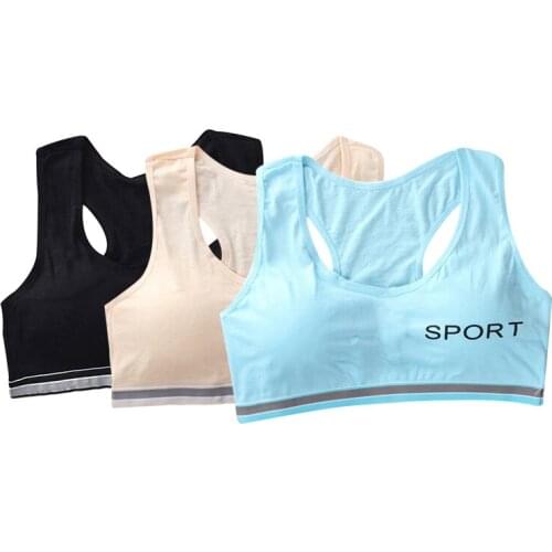 Summer Girls Bra Teen Underwear for Kids Training Bra Breathable Tube Tops Child Fitness Brassiere Vest Wide Strap Lingerie