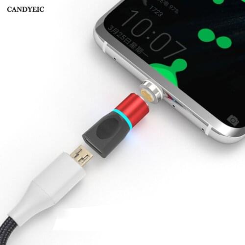 CANDYEIC Fast Charging Micro USB Magnetic Adapter for Samsung Huawei Honor Redmi Sony Vivo OPPO LG Nokia USB C Magnetic Charger