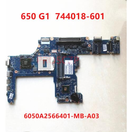 FOR HP 650 G1 744018-001 744018-501 744018-601 6050A2566401-MB-A03 with HM87 HD8750M Laptop motherboard 100% working well