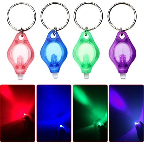 Mini 5pcs LED Keychain Torch Flashlight Finger Light Blue/Green/Red/Purple Lamp for Dark Areas Camping / Hunting / Hiking