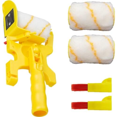Clean-Cut Paint Edger Roller Brush Multifunctional Roller Paint Brush Clean-Cut Paint Edger Wall Painting Roller Brush Set