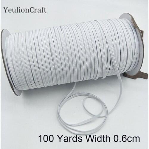 Chzimade 100Yards 6mm Soft Elastic Bands For Clothes Flat Round Rubber Elastic Cord Rope Handmade Diy Sewing Crafts