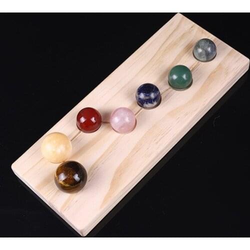 Natural Big Dipper Planets Crystal Ball Ornaments Home Decor Specimen Reiki Chakra Healing Gemstone Sphere Ball with Wood Base