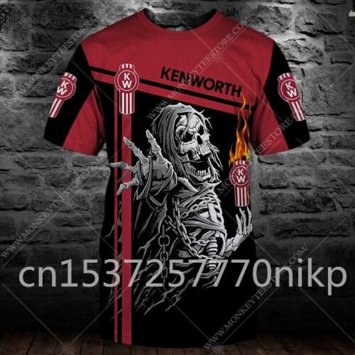 2021 New Kenworth Mens T-shirt High Quality Anime Mens Clothing Harajuku Casual Round Neck Short Sleeve Oversized T Shirt Top