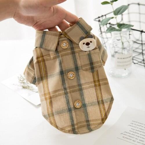 Pet Dog Clothes for Dog Soft Plaid Dog Vest Clothes Fashion Cotton Cat Dog T-shirt Puppy Clothing Yorkshire Shirts Pets Product