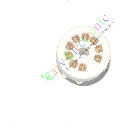 Wholesale and retail 20pc 9PIN PCB GOLD ceramics VACCUM TUBE SOCKET BASE FOR 12AU7 12AX7B ECC83 radio free shipping