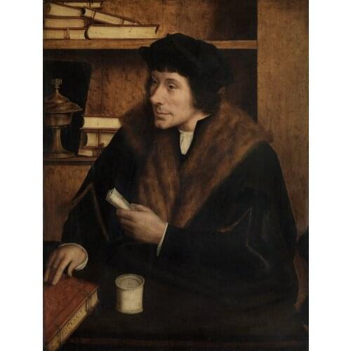 24" TOP ART painting # Netherlands Holland theologist Desiderius Erasmus portrait print art oil painting on canvas-good quality