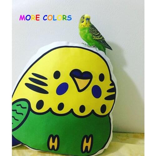 Budgie Plush Budgerigar Pillow Cushion Parakeet Bird Parrot Gift