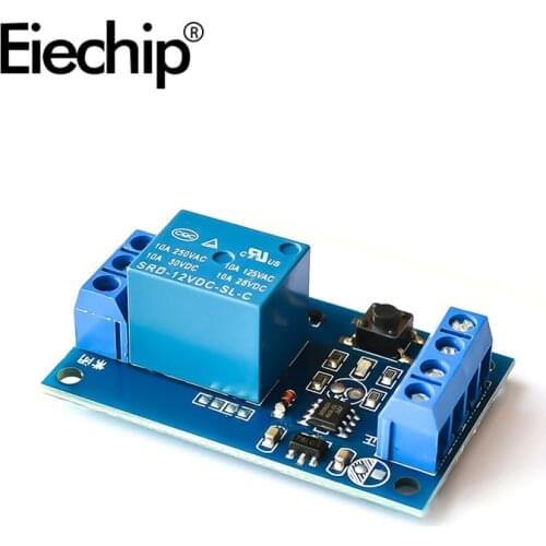 12V high quality relay module,One-key start-stop self-locking 52.8mm x 32mm x 18mm Single button bistable relay module