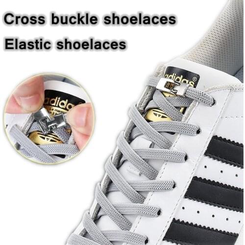 Cross buckle Shoelaces 1 Second Quick No Tie Shoelaces Elastic Kids Adult Unisex Sneakers Shoelace Lazy Laces Strings