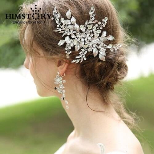 Retro European Handmade Wedding Hairpins Leaf Flower Branch Pearl Side Hairgrips Bridal Girls Hair Accessories Hairwear