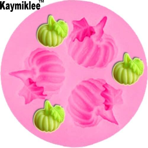 Kaymiklee M048 Cute Pumpkin Resin Silicone Cake Mold 3D Fondant Bakeware Cake Baking Tools Kitchen Dining Random Color