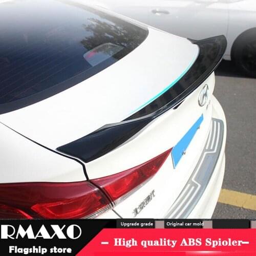 For Elantra Spoiler 2016-2019 For Hyundai Elantra Spoiler TF High Quality ABS Material Car Rear Wing Primer Color Rear Spoiler