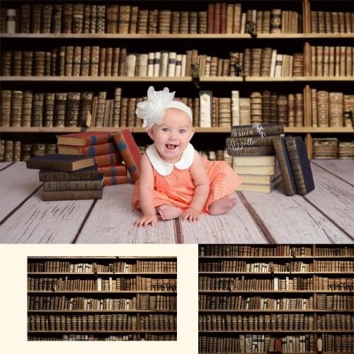 Study Room Bookshelf Kids Photography Backdrop Retro Library Background Children Art Newborn Portrait Props Adult Photostudio