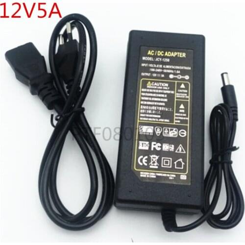 1set 12V5A LED Drive AC 100V-240V 12V 5A 60W LED strip Lighting Transformers power adapter Power Supply for Imax LED 5050 2835