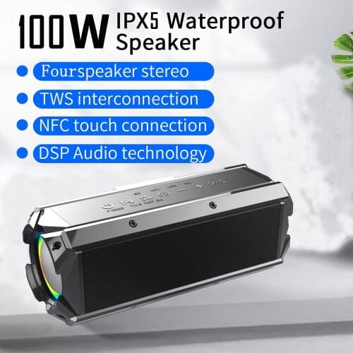 Outdoor Wireless Bluetooth Speaker Portable 100W High Power Speaker Home Theater TWS 3D Stereo Subwoofer Sound Box Caixa De Som