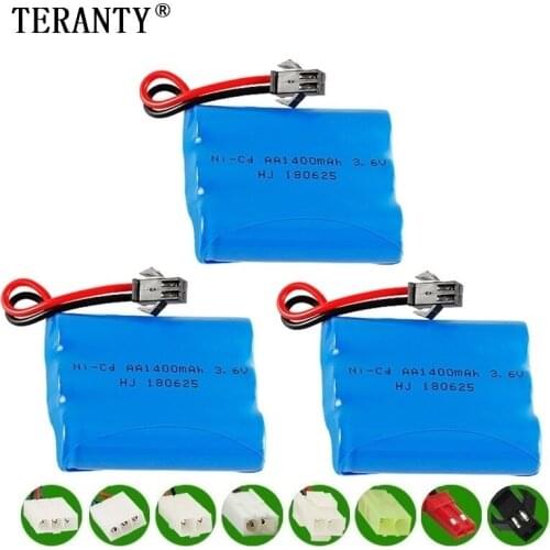 Upgrade 3.6v 1400mah NiCD Battery For Rc Toys Cars Tanks Trucks Robots Guns Boats AA Ni-CD 3.6v Rechargeable Battery Pack 3pcs